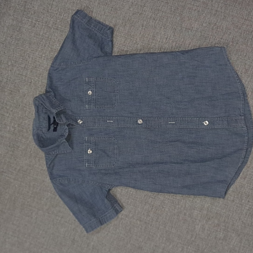 GAP Denim Look Button Down Boys Short Sleeve YLG